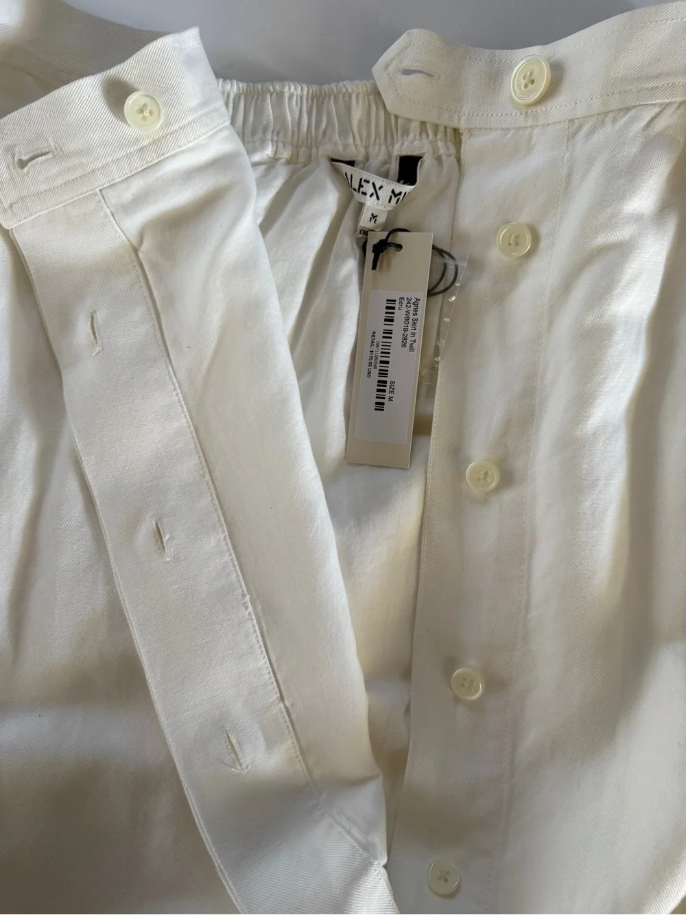 Alex Mill Agnes midi wrap skirt in twill off white size medium NWT - Picture 7 of 9